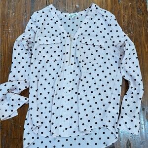 Express women’s blouse- cream with polka dots. Size Large